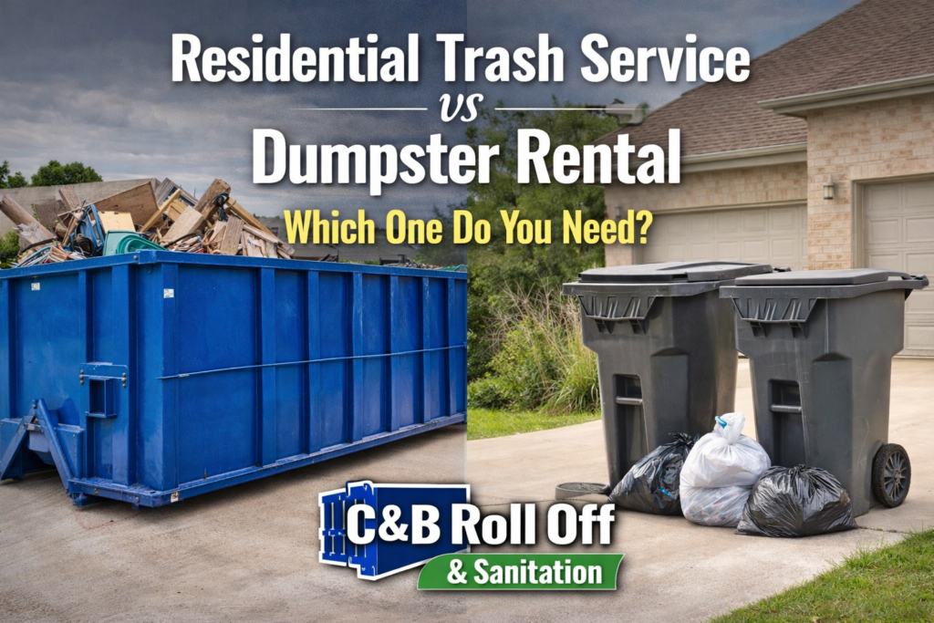 Residential Trash Service vs Dumpster Rental